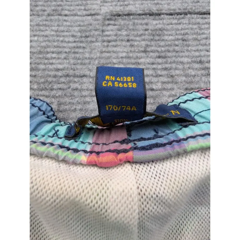 Polo Ralph Lauren Swim Trunks Boys XL Plaid Preppy Retro Pocket Lined Coastal